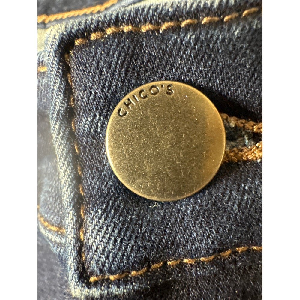 Stretch Rhinestone Slim Leg Ankle Jeans Dark Wash - Picture 5 of 7